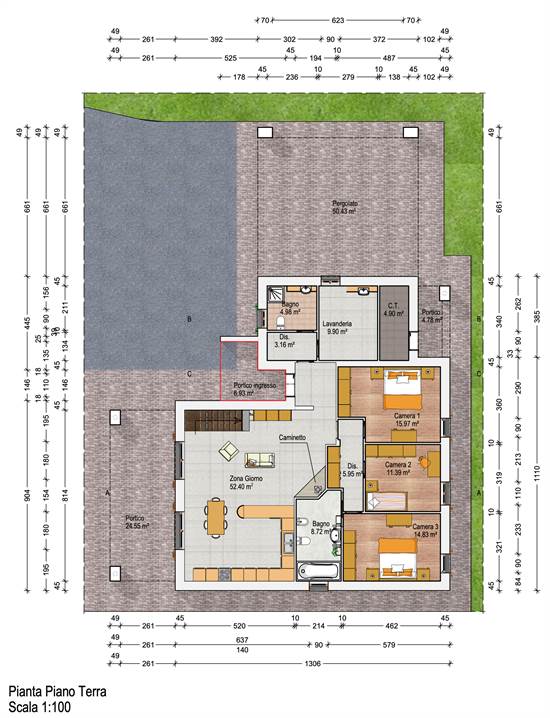 progetto piano terra unifamiliare