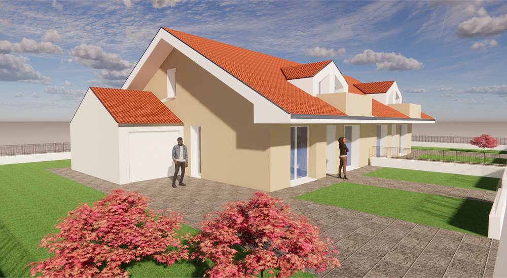 render progetto bifamiliare